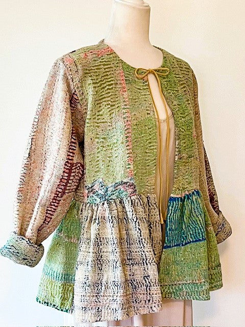 Wearable Art In This Elaborate Multi Colored Hand Woven Short Jacket