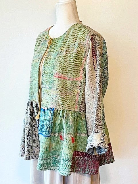 Wearable Art In This Elaborate Multi Colored Hand Woven Short Jacket