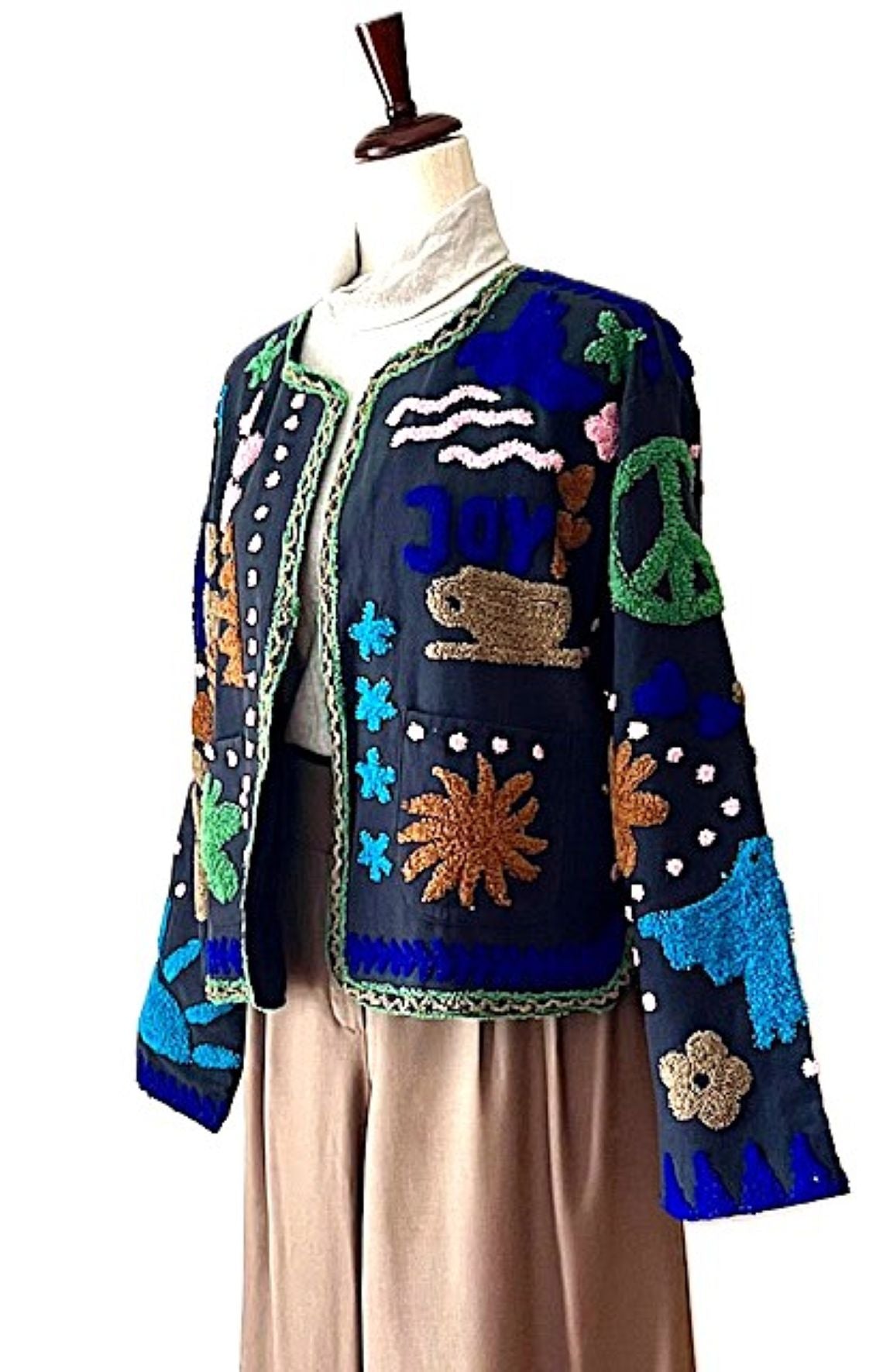 Jacket, Wearable Art Blends Traditional Art With Contemporary Fashion. Whimsical.