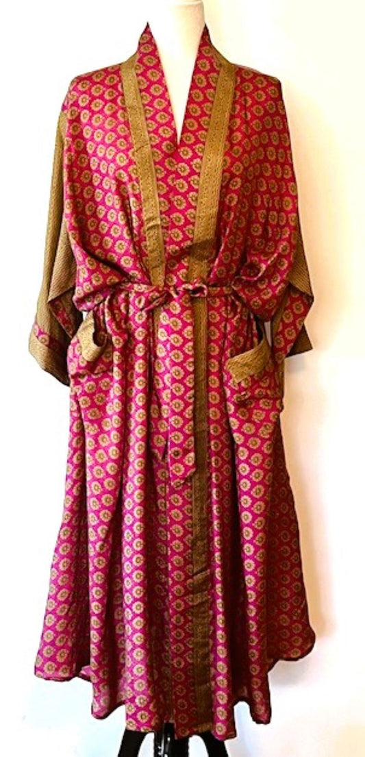 Dolman Sleeve Silk Kimono Duster Dress, Stunning