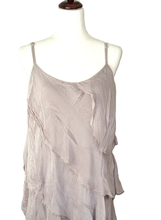 Dresses, Linen and Silk Italian Collection Strappy Tiered Midi Length Is Stylish