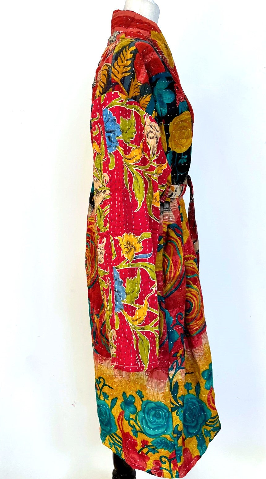 Kantha Trench Kimono Coat Will Exceed Your Expectations (Red)