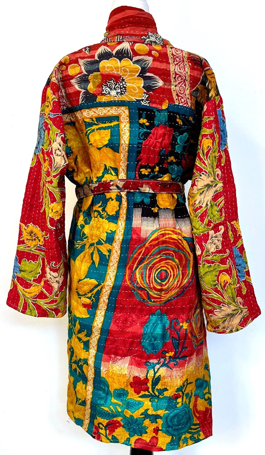 Kantha Trench Kimono Coat Will Exceed Your Expectations (Red)