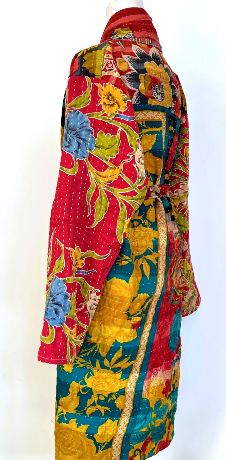 Kantha Trench Kimono Coat Will Exceed Your Expectations (Red)