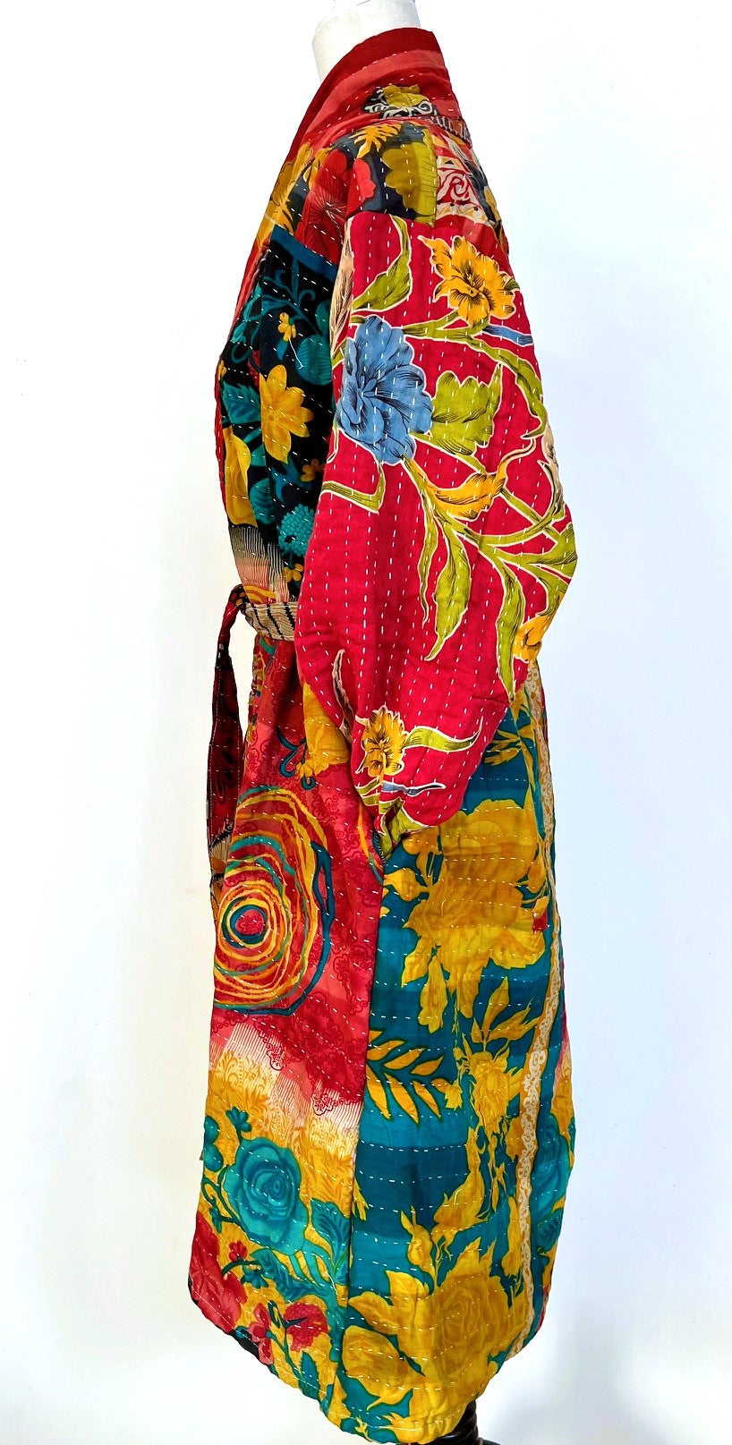 Kantha Trench Kimono Coat Will Exceed Your Expectations (Red)