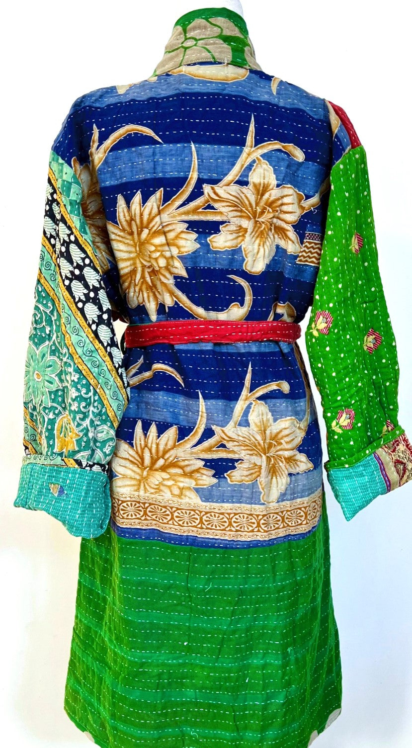 Kantha Trench Kimono Coat Will Exceed Your Expectations (Kelly Green)