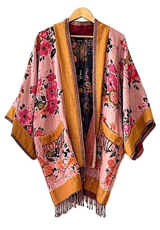 Specialty Collection: The Traditional Kimono Jacket With A Contemporary Twist (Pink)
