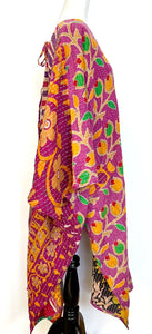 Kantha Dreams, Midi Cotton Dress Goes Everywhere (Fuschia, Yellow)