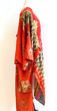 Kantha Dreams, Midi Cotton Dress Goes Everywhere (Red and Bronze)