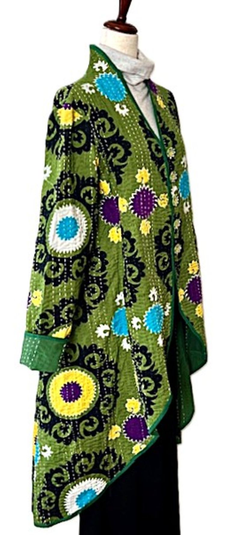 Tulip Cut Designer Contemporary Waist Coat Works For All Seasons. (Green)