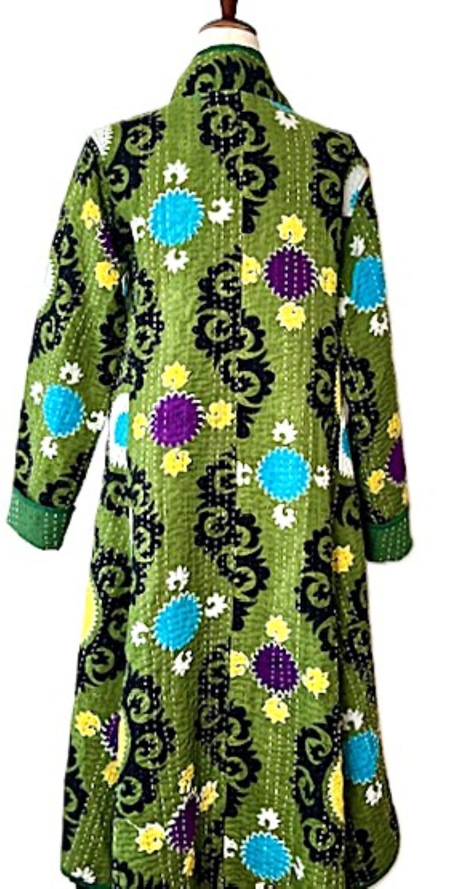 Tulip Cut Designer Contemporary Waist Coat Works For All Seasons. (Green)