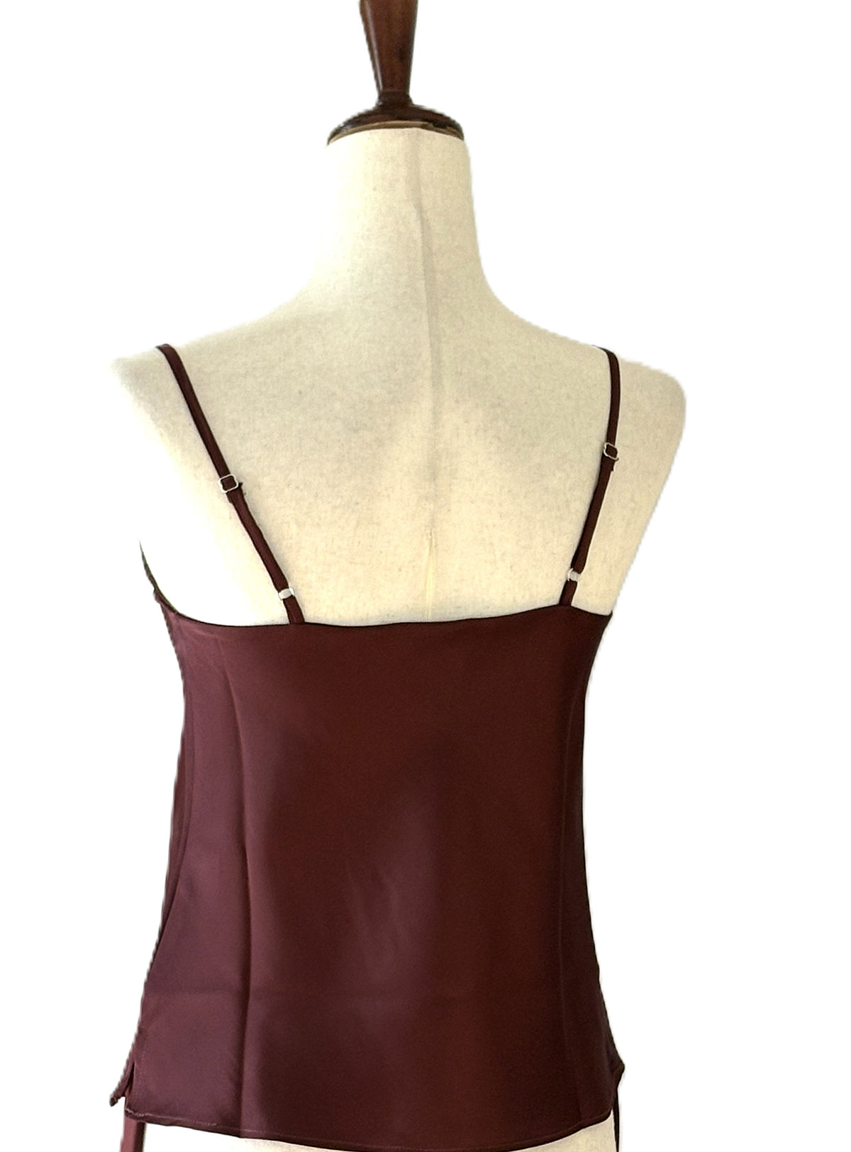 Pant Set, 2 Piece Satin Square Neck Cami With Matching Straight Leg Pants (Raisin)