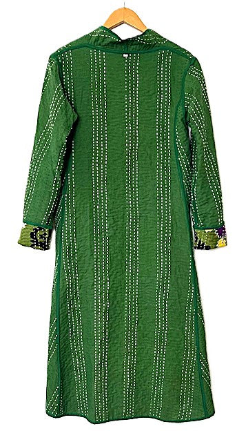 Tulip Cut Designer Contemporary Waist Coat Works For All Seasons. (Green)