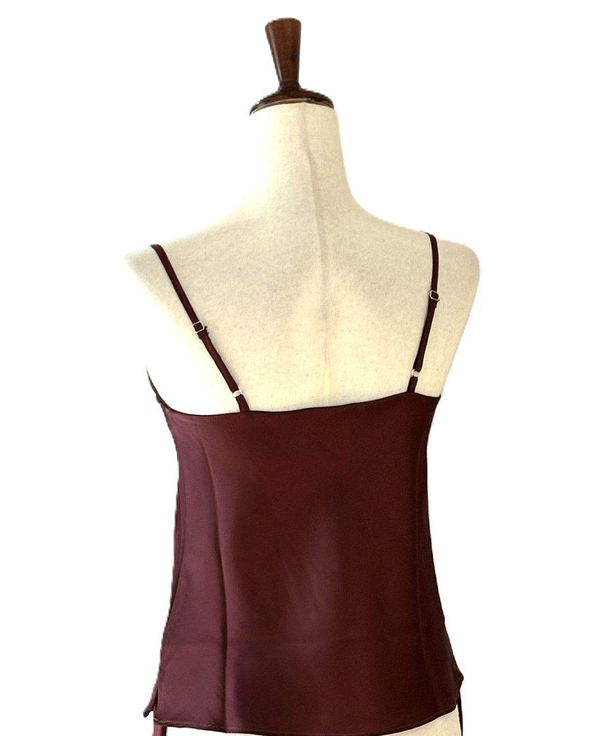 Pant Set, 2 Piece Satin Square Neck Cami With Matching Straight Leg Pants (Raisin)