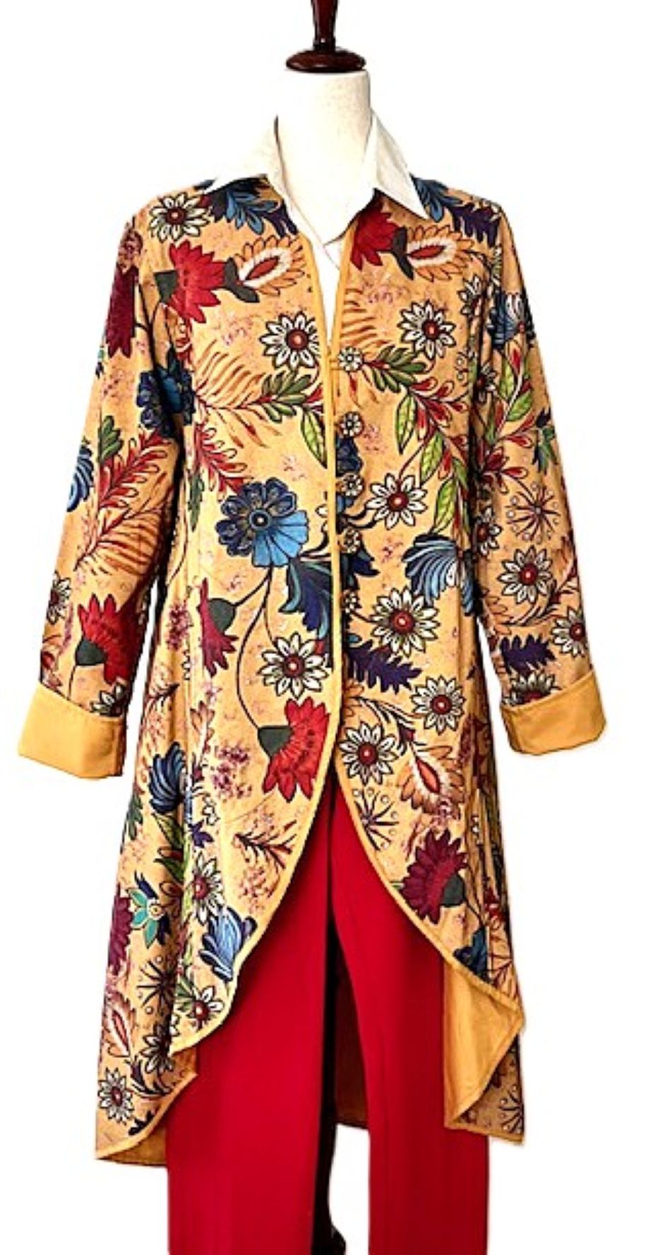Tulip Cut Designer Contemporary Waist Coat Works For All Seasons. (Mustard)