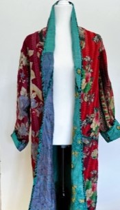 Nest Generation Full Length Reversible Duster Kimono In A Mixed Print (Turquoise)