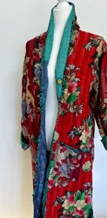 Nest Generation Full Length Reversible Duster Kimono In A Mixed Print (Turquoise)