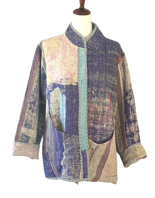 Specialty Collection: Designer Patchwork Hand Embroidered Jacket Fully Reversible. Beautiful (Multi)