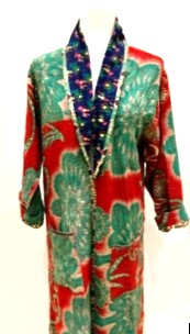 New Generation Long Kantha Coat: Slim, Tailored, and Smart (Green/Red)