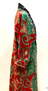 New Generation Long Kantha Coat: Slim, Tailored, and Smart (Green/Red)