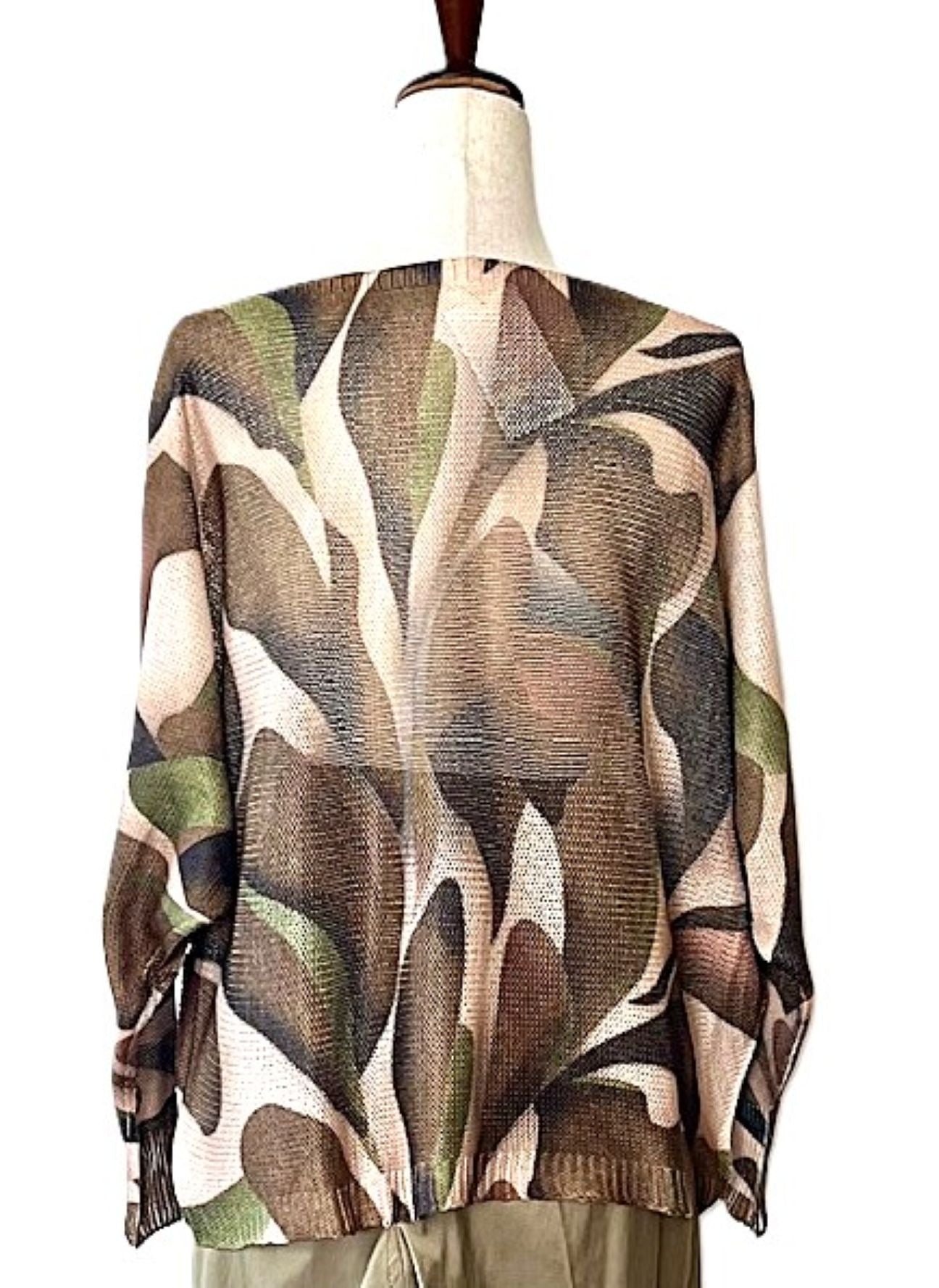 Italian Knit Abstract Round Sweater (Fall Colors)