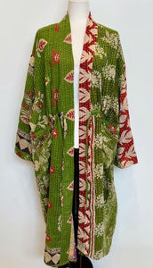Kantha Robe Dreamweaver Kimono (Olive)  Is A Statement Piece.