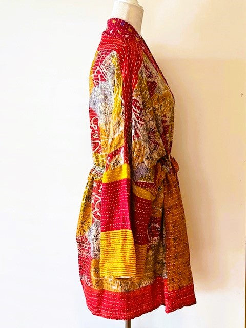 Kantha Bae Shortie Kimono (Cardinal)