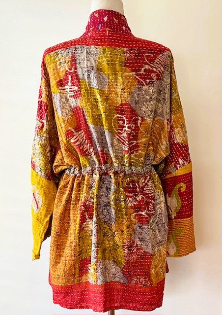 Kantha Bae Shortie Kimono (Cardinal)