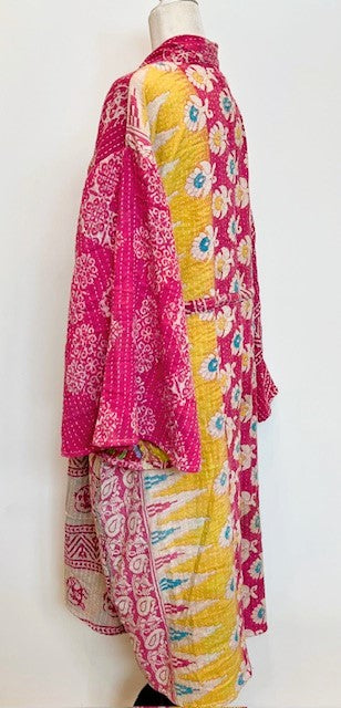 Kantha Robe Dreamweaver Kimono (Pink)  Is A Statement Piece.