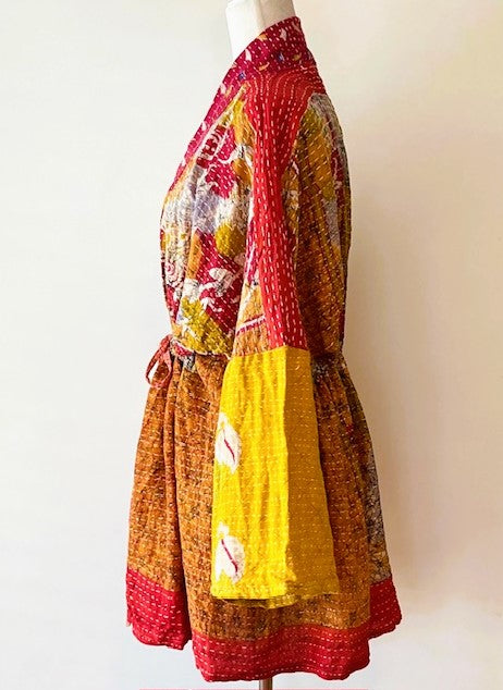 Kantha Bae Shortie Kimono (Cardinal)