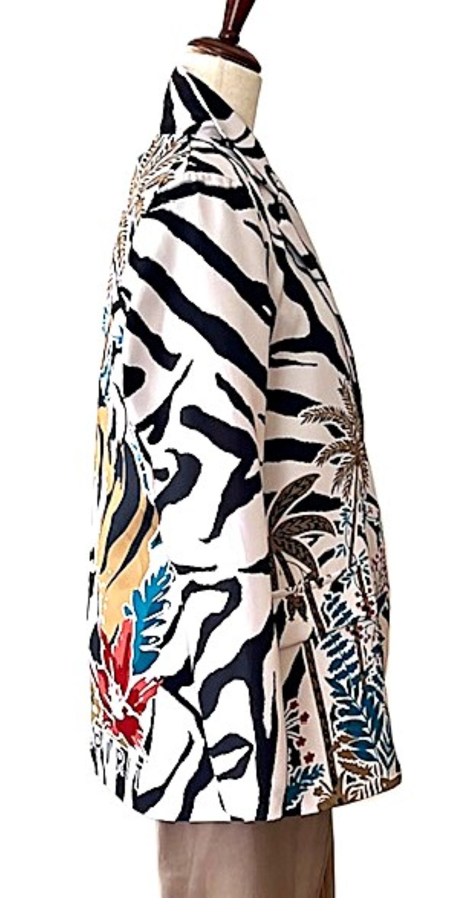 Blazer-Contemporary Italian One Size Wild Spirit Tiger Print Blazer