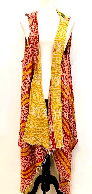 Kantha Hoodie Vest Is A Fun Fashion Accessory (Bronze)