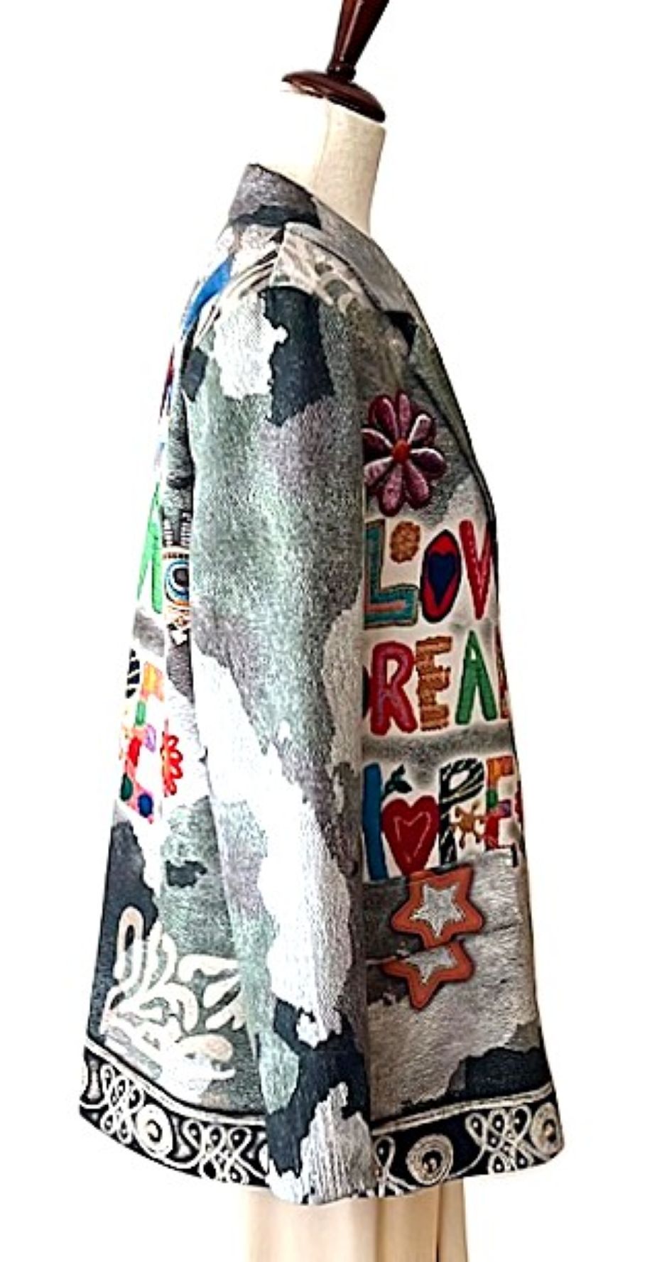 Blazer-Contemporary Italian "Love, Dream,And Hope" Jacket Makes A Statement.