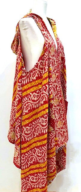 Kantha Hoodie Vest Is A Fun Fashion Accessory (Bronze)