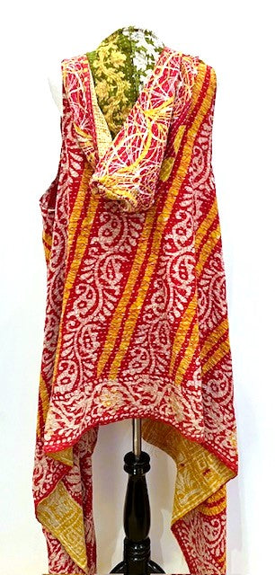 Kantha Hoodie Vest Is A Fun Fashion Accessory (Bronze)