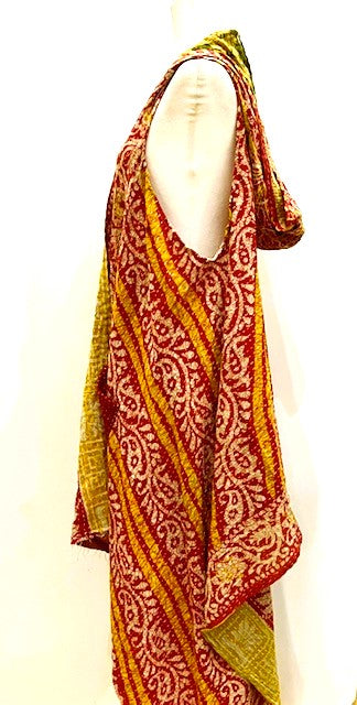 Kantha Hoodie Vest Is A Fun Fashion Accessory (Bronze)