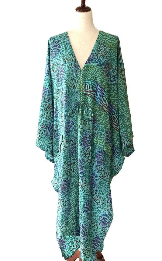 Kantha Bae Crepe Sari Moondance Muu  (Aqua)