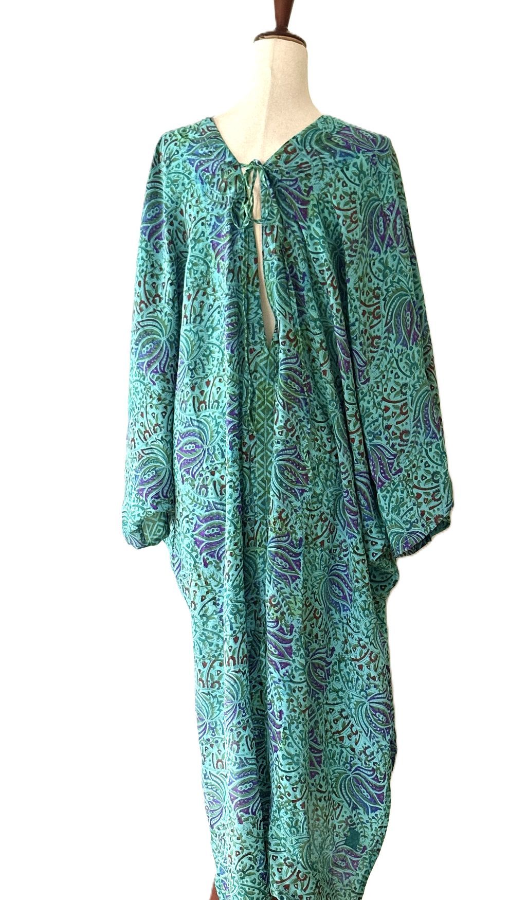 Kantha Bae Crepe Sari Moondance Muu  (Aqua)