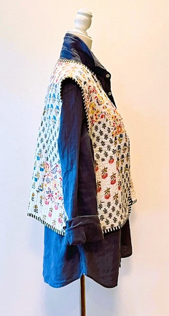 Designer Handmade Patchwork Vests In New Colors (Reversible Stripe)