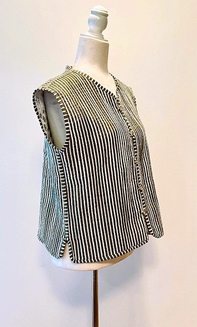 Designer Handmade Patchwork Vests In New Colors (Reversible Stripe)