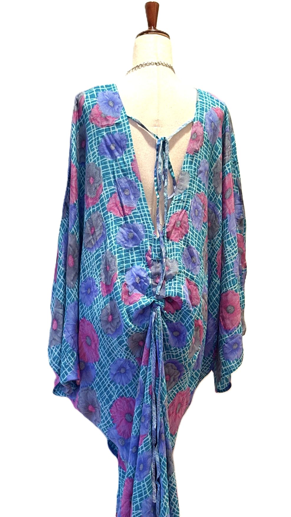 Kantha Bae Crepe Sari Moondance Muu  (Purple and Blue)