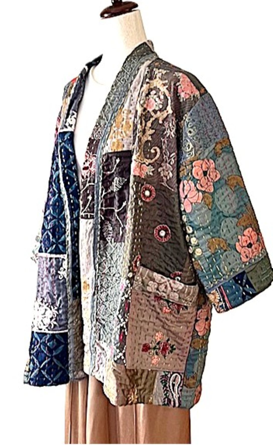 Jacket, Beautiful Handmade Kantha Short Cotton Blazer. (Multicolor)