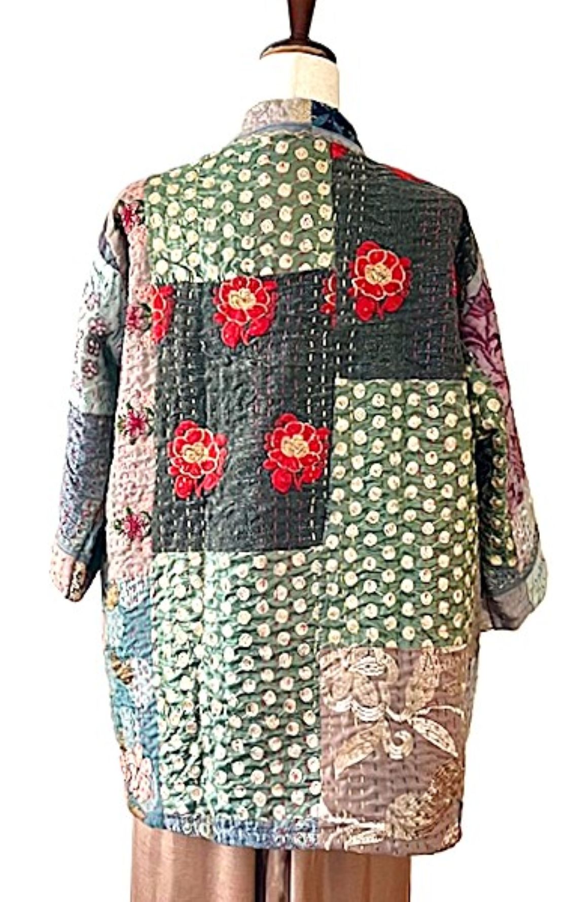 Jacket, Beautiful Handmade Kantha Short Cotton Blazer. (Multicolor)