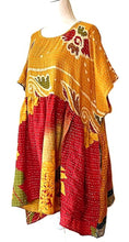 Top of the Line Silk Kimono Duster Mixed Print (Bronze/Turquoise)