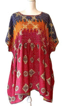 Top of the Line Silk Kimono Duster Mixed Print (Bronze/Turquoise)