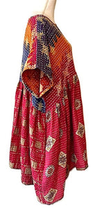Top of the Line Silk Kimono Duster Mixed Print (Bronze/Turquoise)