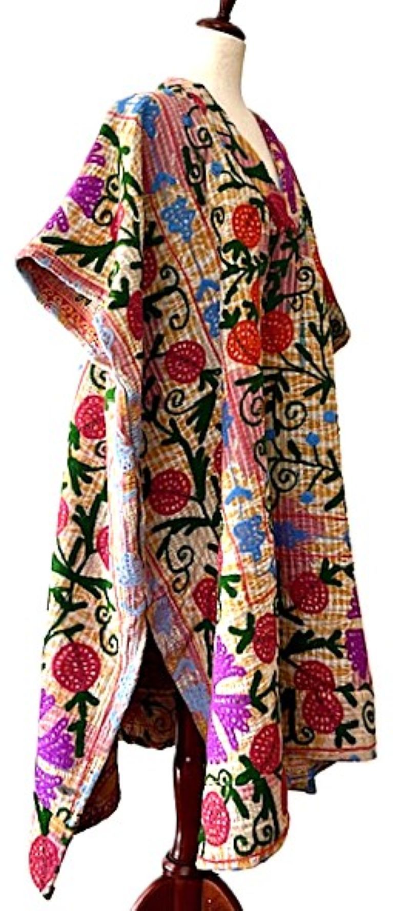 Kantha Bae Exceptional Suzani Muu, Colorful and Fully Embroidered  (Florals)