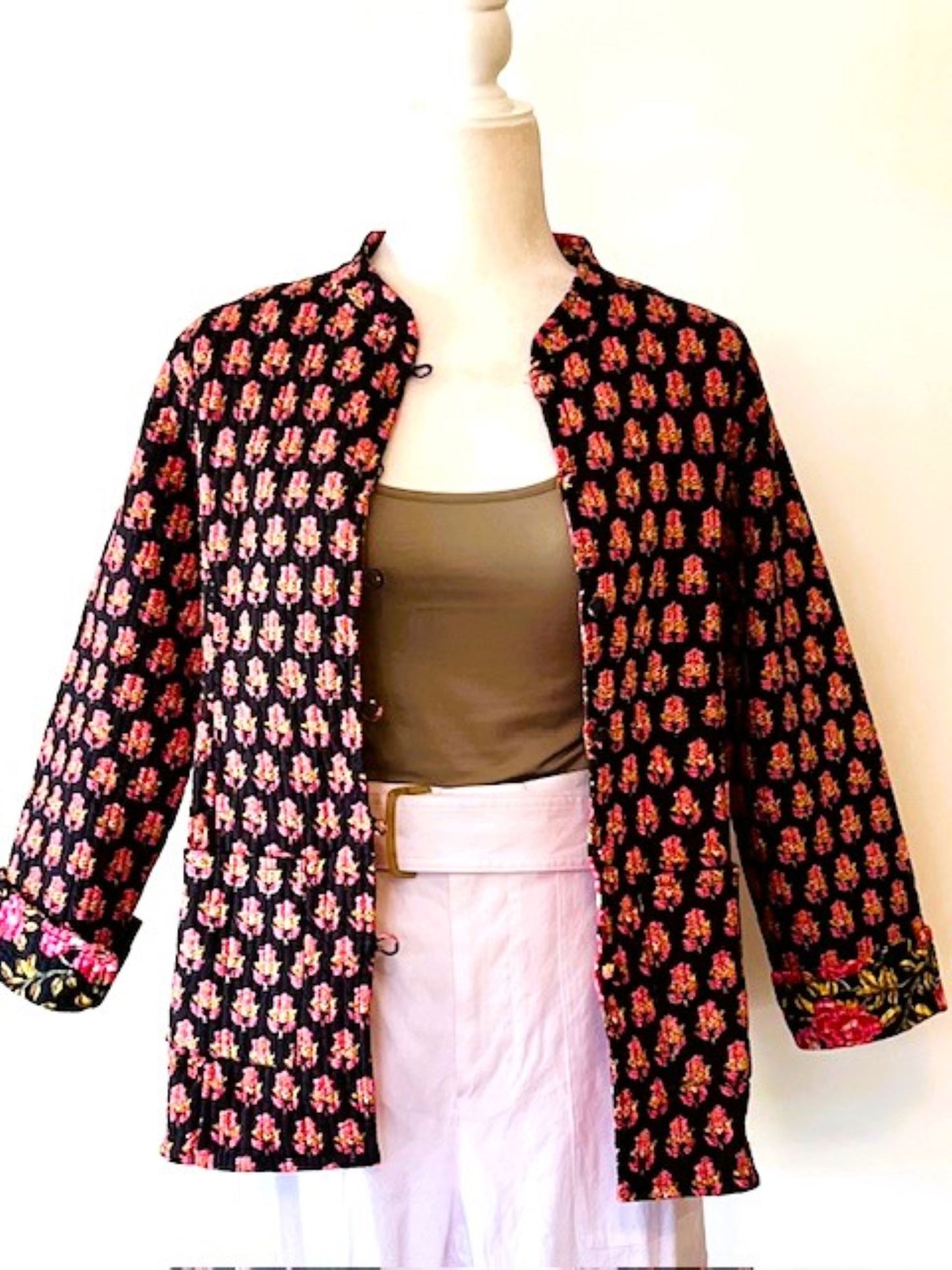 Specialty Collection: Fashionable Waistcoat Jacket, Fully Reversible. (Rose)