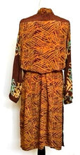 Top Grade Silk Kimono Duster Mixed Print (Rust/Bronze/Aqua)