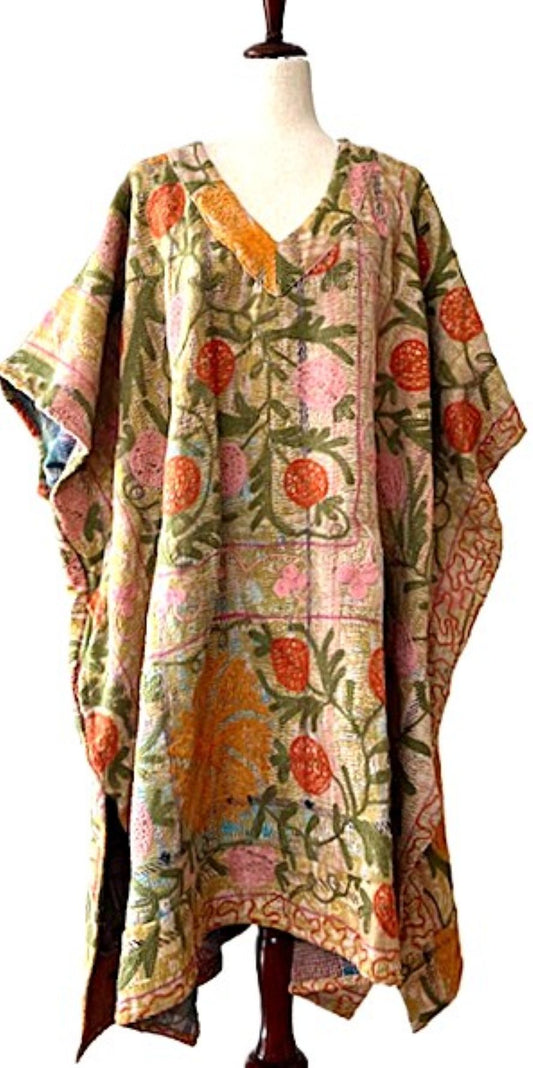 Kantha Bae Exceptional Suzani Muu, Colorful and Fully Embroidered  (Soft Floral)